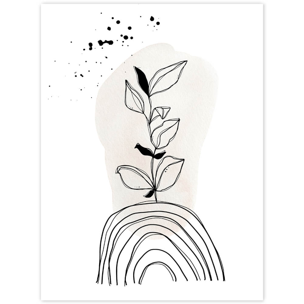 Fekete-fehér virág- Falikép