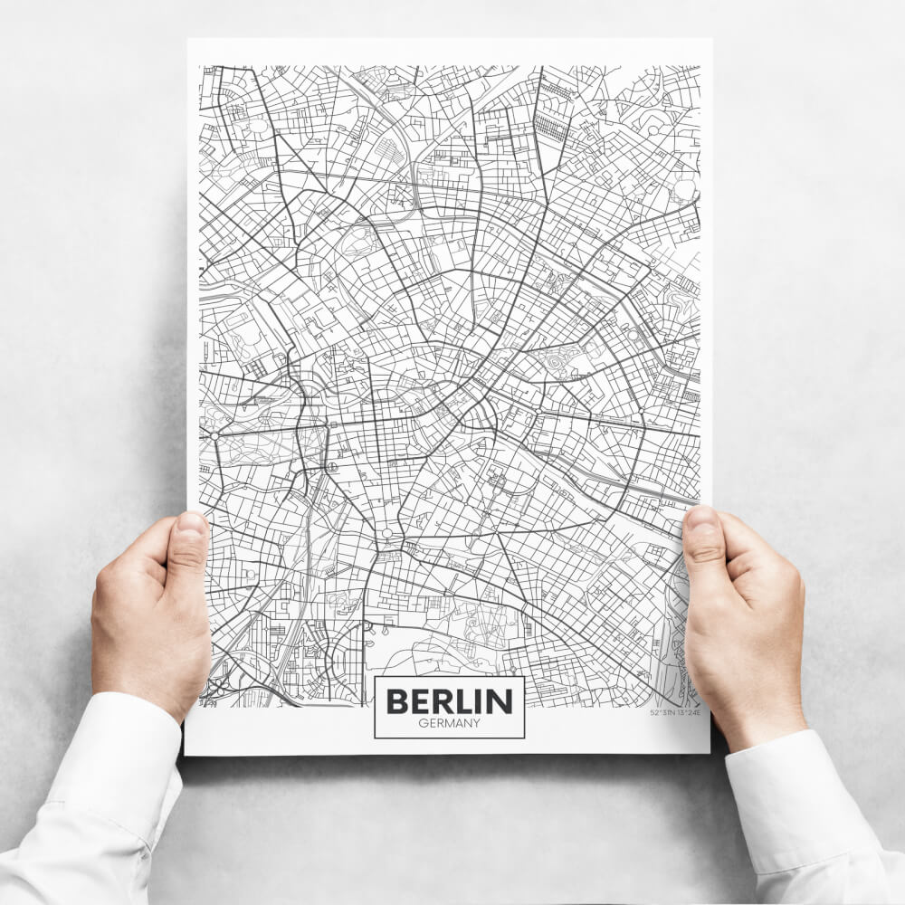 Fali dekoráció - Map Of Berlin
